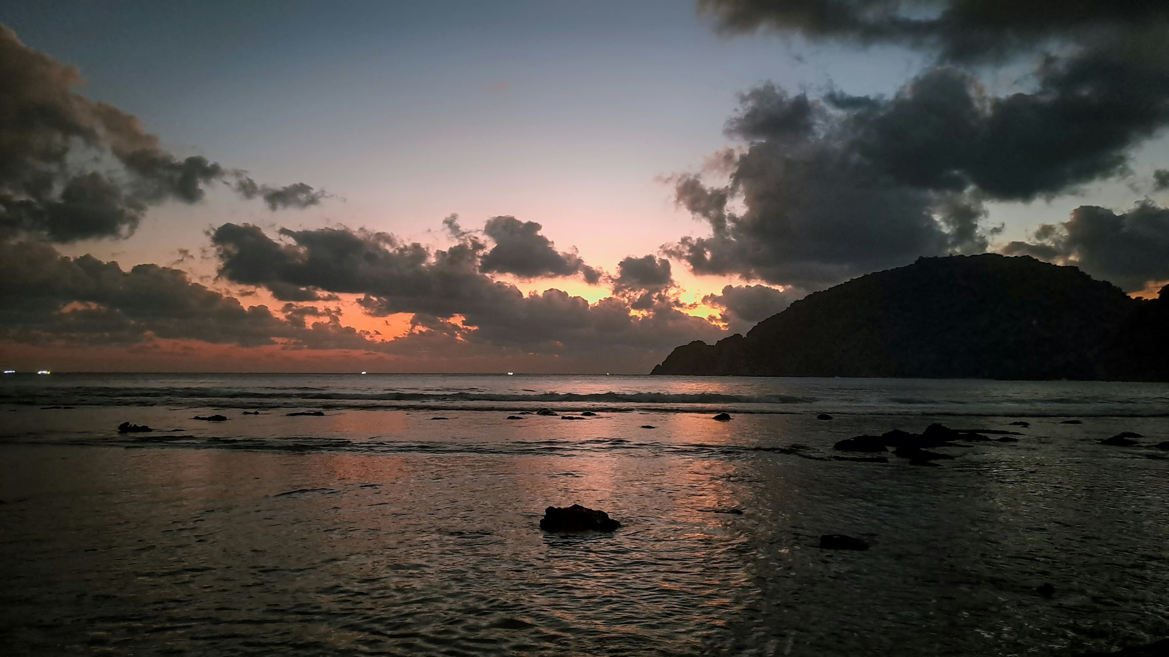 sunset in wediombo beach